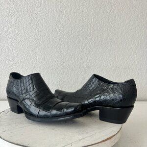 Rod Patrick Womens Pull on Shoes 5C Brown Caiman Exotic Western Boots Loafers